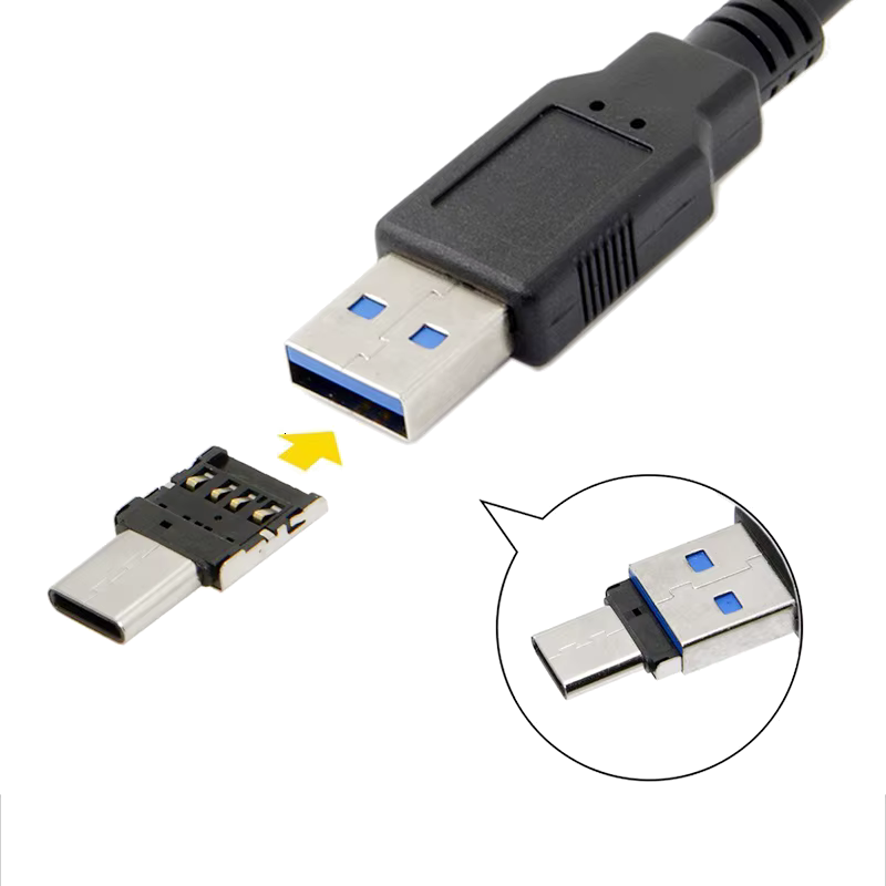 Kompakter USB-C auf USB-A Adapter (USB 2.0) - OTG fähig
