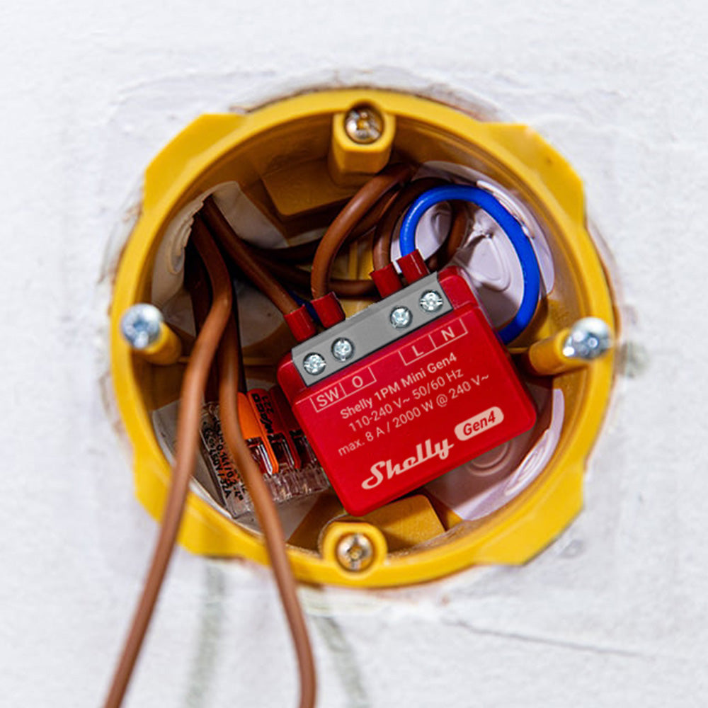 Shelly 1PM Mini Gen4 multiprotocol (Wi-Fi, Bluetooth, Zigbee 3.0) Relay-Modul